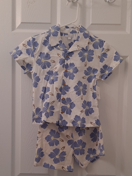 Grayson Mini Other - Grayson Mini Kids Matching Set in Blue Floral Print